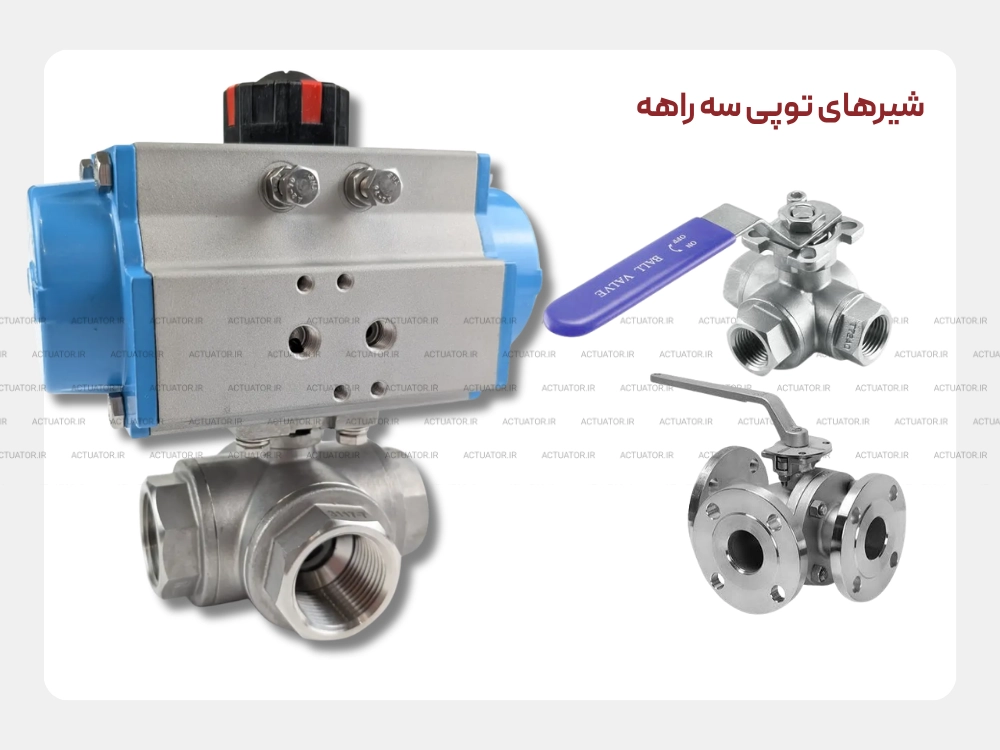 شیر توپی سه راهه 3-Way برای تقسیم و ترکیب جریان